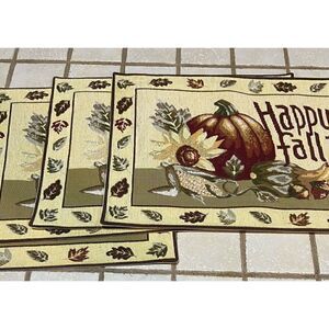 Harvest‎ Happy Fall Tapestry placemats 13" x 18" Set of 4